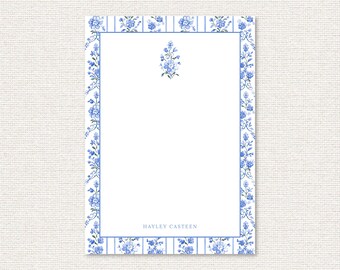Personalized 5x7 Notepad – 50 Tear-Off Pages – Custom Stationery Gift – Luxe Paper – Grandmillennial Style – Teacher or Mom Gift Idea