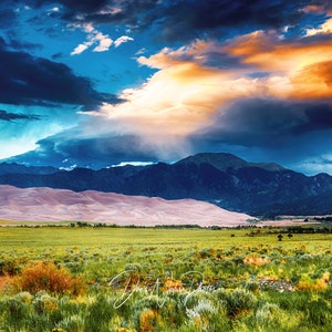 Great Sand Dunes National Park, Colorado. Canvas (black wrap), Kodak Glossy, Metal or Acrylic Print. FREE SHIPPING! #3088