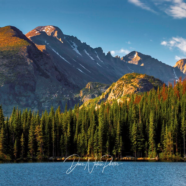 Long's Peak, Bear Lake, Rocky Mountain NP, Colorado. Canvas (black wrap), Kodak Glossy, Metal or Acrylic Print. FREE SHIPPING! #2196