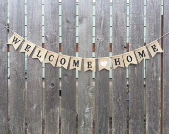 Burlap welcome sign | Etsy
