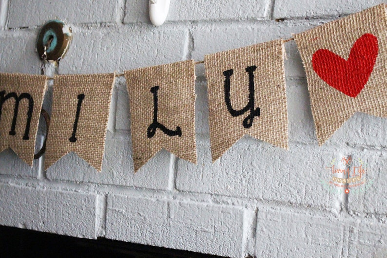 Burlap Banner Family Banner Photo Prop Home Decoration Etsy