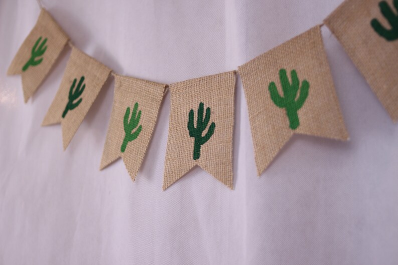 Cactus Burlap Banner Flags Rustic Home Wedding Nursery | Etsy