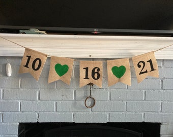 Custom Date Wedding Banner: Burlap Photo Prop for events or decoration