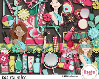 Beauty Salon digital scrapbook elements