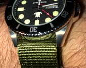 Casio Duro Modified to have the Day and Date and illuminated with LUMINATI lume Duro MDV106-1AV 200M