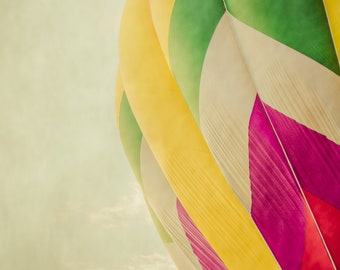 Hot Air Balloon Fine Art Photography Print, Retro Color, Nursery Decor