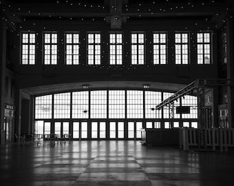 Asbury Park New Jersey Convention Hall Interior Silhouette- Shore Fine Art Photography Prints, Various Sizes, Black and White Wall Art