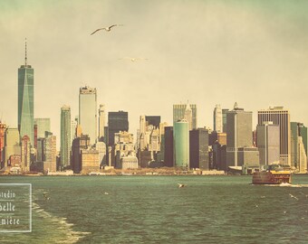 New York Skyline Photograph - Lower Manhattan Photography Featuring World Trade Center Freedom Tower - NYC Photo Print - City Pictures
