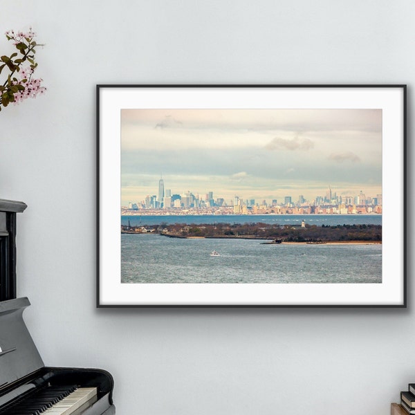 New York Skyline Photo Print, Sandy Hook New Jersey, November 2015, Fine art photo, various sizes, nautical, cityscape, coastal, unframed