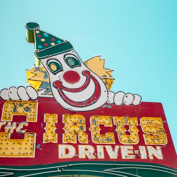 Circus Drive-In Retro Restaurant Sign, Wall New Jersey, Kids Bedroom, Beach House Decor, Jersey Shore, Fine Art Photography Photo Print