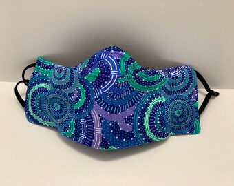 3 Lagen blauer Aborigines Sand Malerei Kindergroße Maske