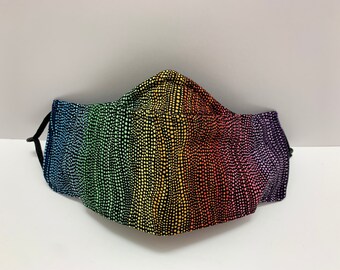 3 Lagen Regenbogen Dot Maske