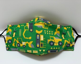3 Lagen Baufahrzeuge Kindergroße Maske