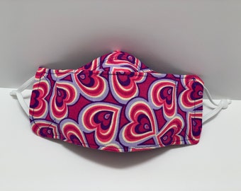 3 Lagen Rosa Herz kleine Kind Maske