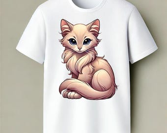 Vuxen Krigarkatter Fan-T-shirt | Anpassad klankattdesign | Gåva för Krigarkatter-älskare | Kattfantasi-T-shirt