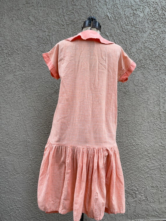 Antique 1920s Dress Bloomers Homespun Gingham Two… - image 9