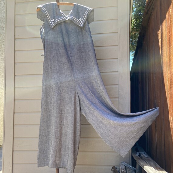 Vintage 1950s Nautical Sailor Jumpsuit One Piece P