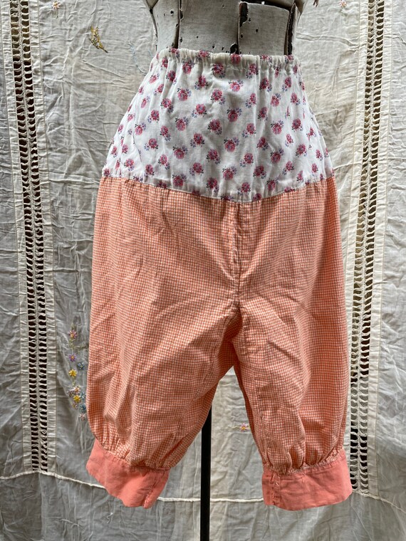 Antique 1920s Dress Bloomers Homespun Gingham Two… - image 3