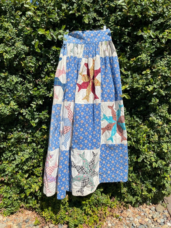 Vintage 1940s Quilt Top Folk Skirt Circa 1960s On… - image 2