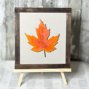 Fall Leaf, Wooden Shelf Sitter, Mantel Decor