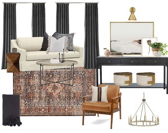 Interior Design Service-Customized & Affordable Virtual E-Design, E-Decor Service, Moodboard and Product Shopping Guide