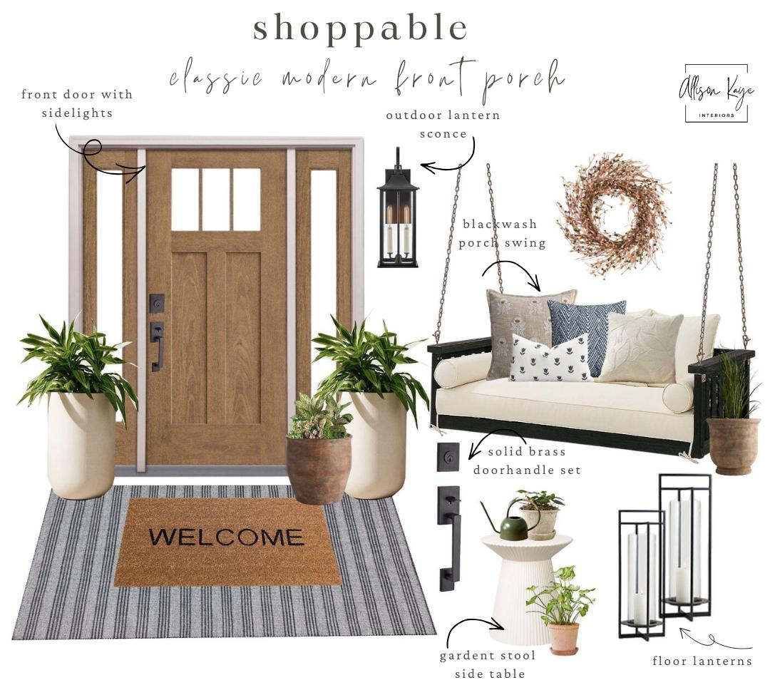 Classic Modern Front Porch Design Plan | Shoppable Entryway | Exterior ...