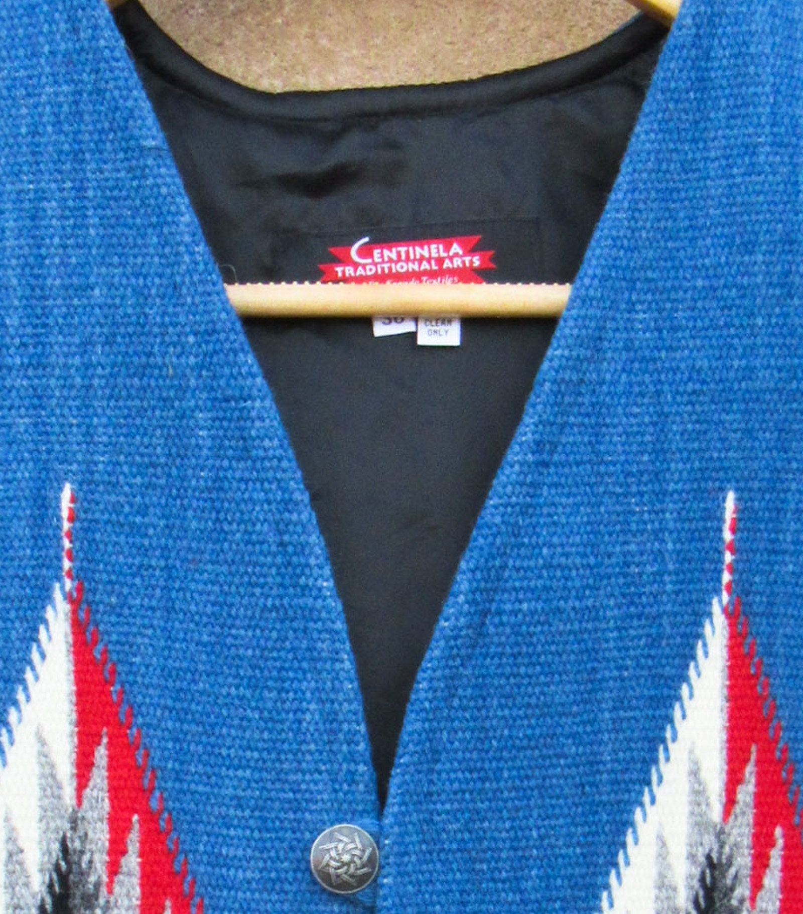 Chimayo style vest with natural indigo dye handwoven wool Etsy