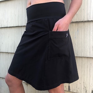Activewear Hiking Skirts with yoga style waistband and side pockets - Black