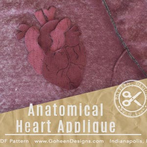 Anatomical Heart Sewing Pattern // Human Heart Applique // DIY Heart Anatomy // Halloween Sewing Pattern // Fabric Heart Sewing Pattern PDF