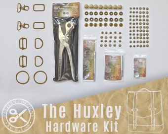 Huxley Bag Hardware Kit // Antique Brass // Nickel Plate // Rapid Rivets Snaps and Setters // Strap Adjuster O Ring D Ring Rectangle Ring