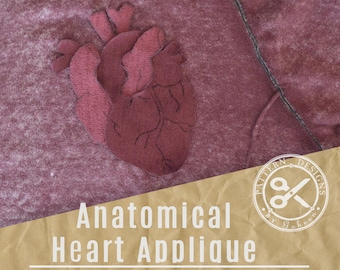 Anatomical Heart Sewing Pattern // Human Heart Applique // DIY Heart Anatomy // Halloween Sewing Pattern // Fabric Heart Sewing Pattern PDF