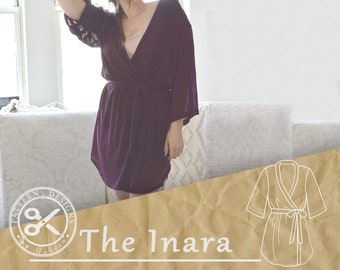 Robe Sewing Pattern for Women // The Inara // Robe Pattern // Kimono Women's Sewing Pattern // Pattern for a Robe Kimono