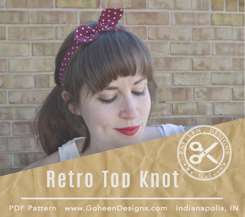 Retro Top Knot Headband Sewing Pattern PDF // Rosie the Riveter DIY