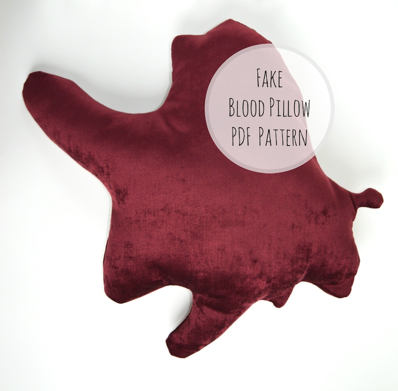 Fake Blood Pool Pillow Halloween DIY Sewing Pattern // Blood Splatter