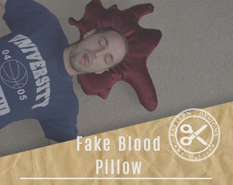 Fake Blood Pool Pillow Halloween DIY Sewing Pattern // Blood Splatter Scary Pillow Halloween Crafts // Creepy Pillow Blood Decoration //