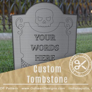 Custom Tombstone Sewing  Pattern // Halloween DIY // Scary Pillow // Skull Pattern // Headstone Pillow // Gravestone // Halloween Sewing