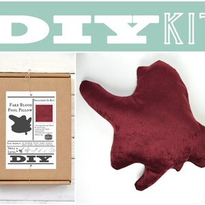 DIY Sewing Kit: Blood Pool Pillow // Make Your Own Blood Splatter with a Craft DIY Kit // Zombie Pillow // Halloween DIY Craft // Blood Red