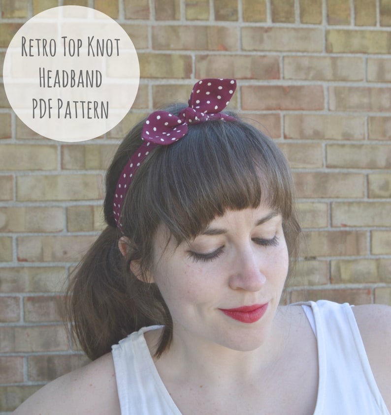 Retro Top Knot Headband Sewing Pattern PDF // Rosie the Riveter DIY