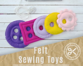 Felt Sewing Toys // Toy Needle and Thread // Toy Buttons // Learn to Sew // Felt Toys for Babies // Felt Toy Pattern // Toy Sewing Pattern