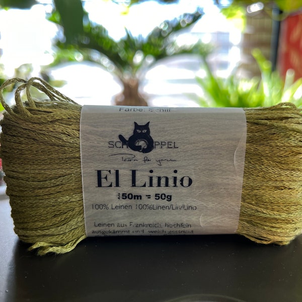 El Linio//Schoppel Wolle//Pure linen//luxury yarn//soft yarn//craft yarn//knit//crochet//green yarn//100% linen//gift