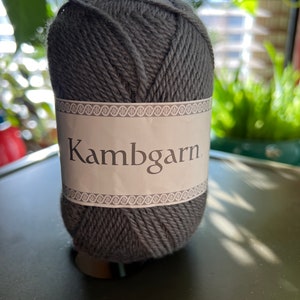 Kambgarn//Pure wool//wool yarn//soft yarn//craft yarn//knit//crochet//gray yarn//merino wool//gift