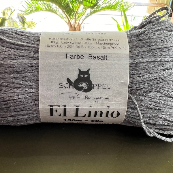 El Linio//Schoppel Wolle//Pure linen//luxury yarn//soft yarn//craft yarn//knit//crochet//gray yarn//100% linen//gift