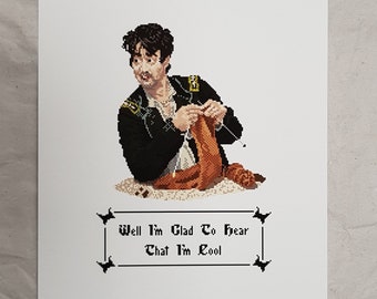 Deacon Brucke; Cool, Illustration Pixel Art print, What We Do In The Shadows (2014) Art print, High quality glicee print A5