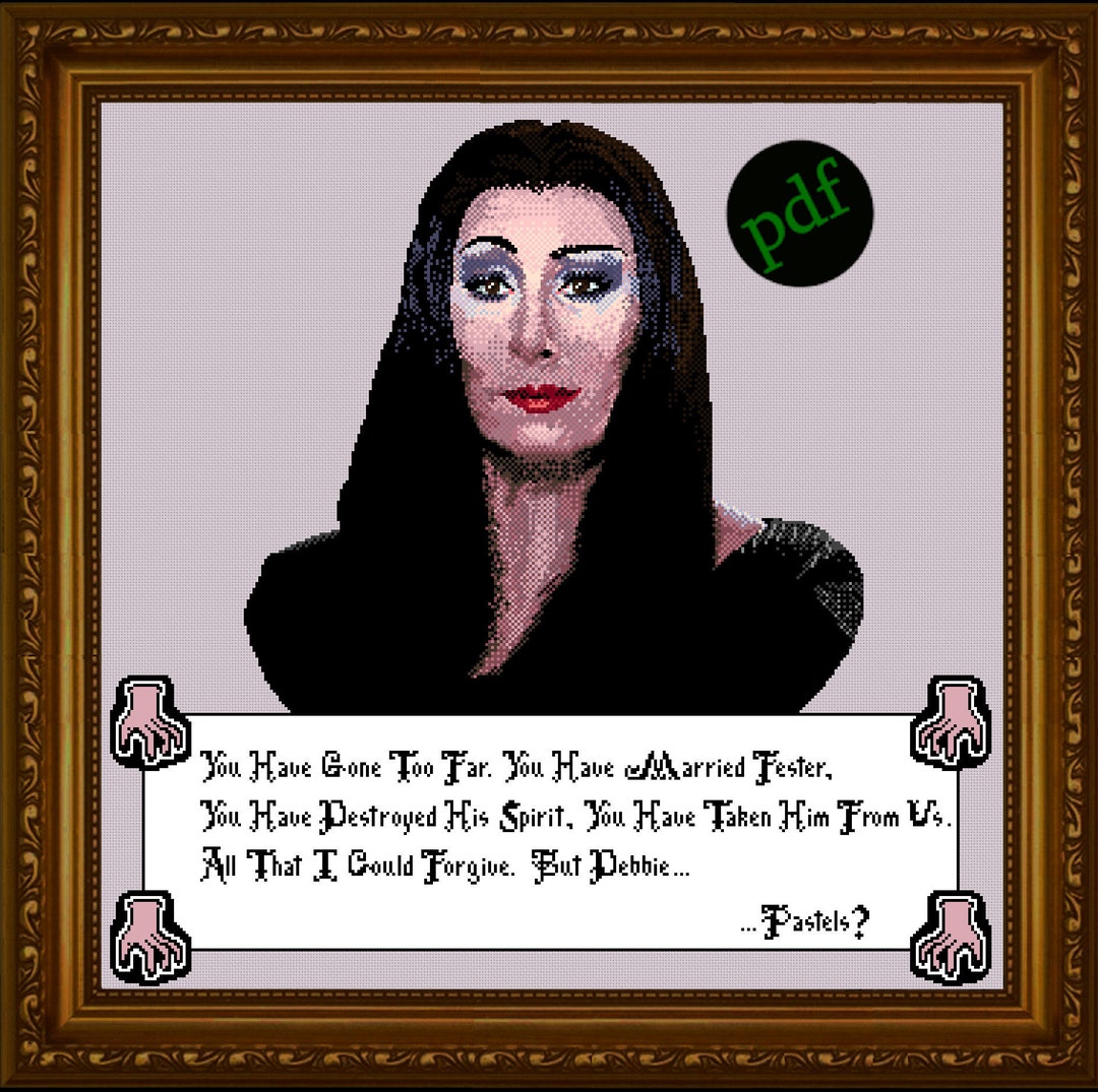 Addams Family Values 1993 Morticia Pastels Pixelstitch Etsy
