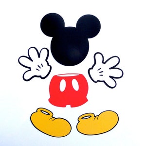 4 Mickey Mouse Head Ears Die Cut, Disney's Mickey Mouse Clubhouse Ears Cut Out Any Color Sets of 24 image 3