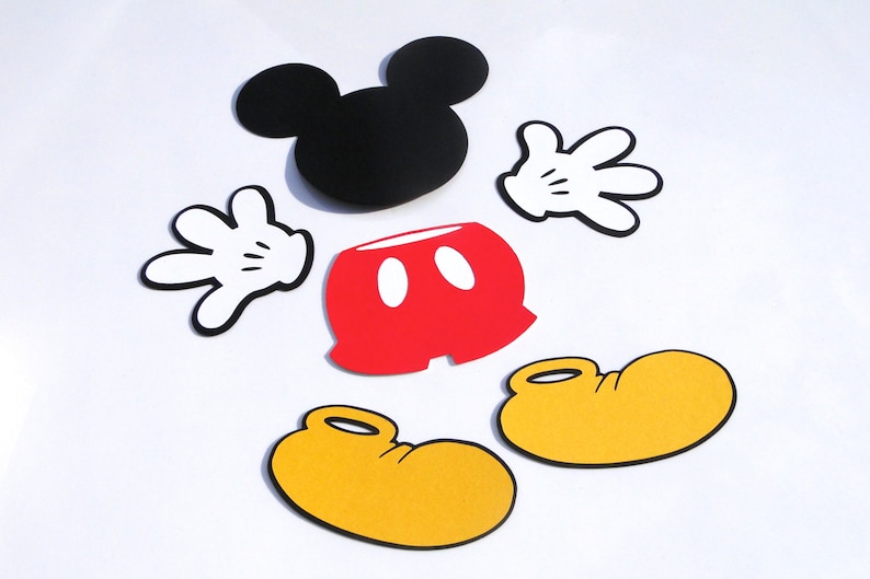 4 Mickey Mouse Head Ears Die Cut, Disney's Mickey Mouse Clubhouse Ears Cut Out Any Color Sets of 24 image 2