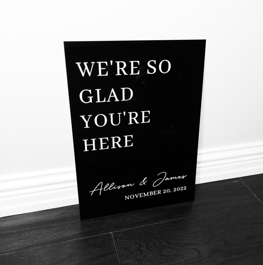 Black Acrylic Wedding Sign Wedding Reception Ceremony Sign