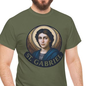 St. Gabriel Unisex Cotton Tee: Catholic Apparel, Faith-Based Gift