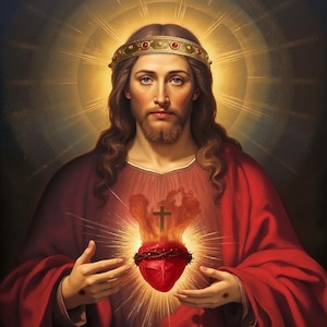 Sacred Heart of Jesus Canvas Print: Catholic Religious Art