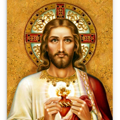 Sacred Heart of Jesus Print Catholic Art Prints Wall Art - Etsy